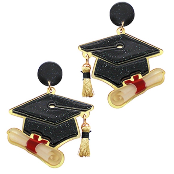 Graduation Cap Acrylic Earrings - Picture 1 of 1